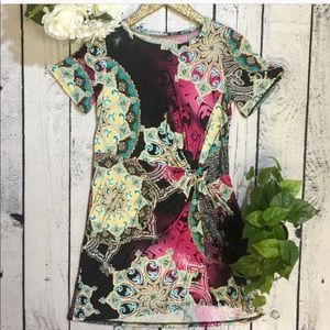 NWOT side-knot print dress size small